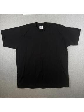 Vintage 90s Pro Club Heavyweight Cotton Black Blank Short Sleeve T-Shirt USA 2XL